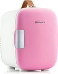 Subcold Pro4 Luxury Mini Fridge Cooler | 4 Litre / 6 Cans | AC and Exclusive USB Power Option | Portable Small Fridge for the Office, Bedroom, Car, Travel, Skincare & Cosmetics (Pink)