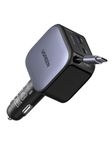 UGREEN Car Charger 90W Fast Charge, Cigarette Lighter USB Charger with 60W Retractable Cable, 3-Port Car Accessories Compatible with iPhone 17/16/15, Galaxy S25/24, iPad, Laptops