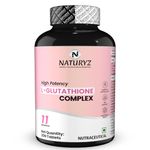 NATURYZ High Potency L-Glutathione 1000mg per serving Glow Supplement for Women & Men | Highest 11 Nutrients | Skin Peptide Complex for Depigmentation | Antioxidant Blend | Glutathione Builder for Radiant & Brightening Skin - 30 Tablets