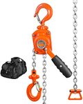 VEVOR Manual Lever Chain Hoist, 1/2 Ton 1100 lbs Capacity 10 FT Come Along, G80 Galvanized Carbon Steel with Weston Double-Pawl Brake, Auto Chain Leading & 360° Rotation Hook, for Garage Factory Dock