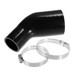 X AUTOHAUX 1 Set 45 Degree 2.0" to 3.0" ID Car Silicone Hose with Clamps Black