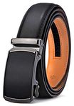 BULLIANT Men's Belt, Leather Ratchet Belt for Men Dress 1 3/8",Trim to Fit(Black-38-44" Waist Adjustable)