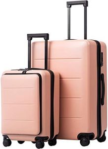 COOLIFE Luggage Suitcase Piece Set Carry On ABS+PC Spinner Trolley with pocket Compartmnet Weekend Bag (Sakura pink, 2-piece Set)