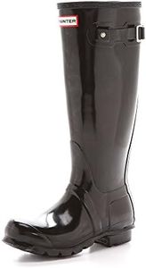 HUNTER Women's Original Tall Gloss Snow Boot, Black, 8 B(M) US