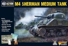 Warlord Bolt Action M4 Sherman Medium Tank 1:56 Tabletop Miniatures - Plastic Paintable Miniature WWII Soldiers Set, Unpainted Table Top 28mm Military Minifigures for Adults - Gaming Figurines Pack