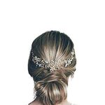 Missgrace Wedding Bridal Crystal Rhinestone Leaf Bridal Headband Crown Headpiece Evening Hair Accessories (Gold)