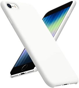 ACRONIX Coque en Silicone Liquide pour iPhone SE 3 2022 (SE 3ème Génération), Compatible avec iPhone SE (2020), iPhone 8, iPhone 7 Coque Soyeuse et Douce au Toucher avec Doublure en Microfibre-Blanche