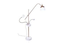 Daylight Anita Floor Lamp - The Ultimate Sewing and Quilting Light with Magnifying Lens, Phone Clamp, Storage Tray and Adjustable Brightness, Metallic Gold