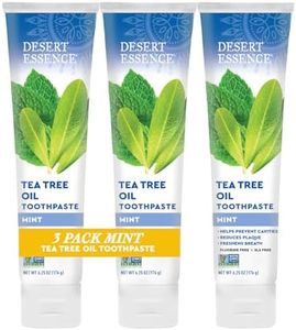 Desert Essence Natural Tea Tree Oil Mint Toothpaste 6.25 Ounces (Pack of 3)