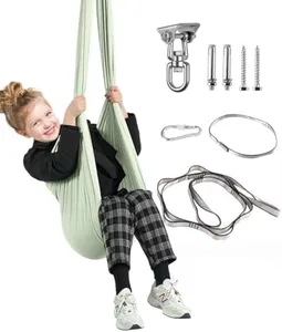 Therapy Swing for Kids with Special Needs (Hardware Included) Sensory Swing Cuddle Swing Indoor Outdoor Kids Swing Adjustable Hammock for Children with Autism, ADHD, Aspergers(LightGreen)