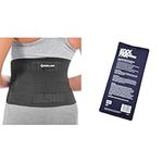 Mueller 4581 Back Support Lumbar Brace Adjustable with Koolpak Premium Reusable Ice Pack