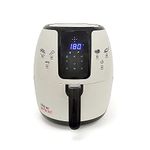 Kitchen Perfected® 4L XL Family Sized Digi-Touch AIRFRYER - Portable Fryer / Grill / Oven / Steamer Uses 80% Less Oil. 1500w Extra Large Power Air Fryer in Cream and Black