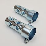 4” SHORT Exhaust Baffles for 1-3/4" OD Exhaust Pipes & Mufflers – Noise Reducer/Silencer - SOLD AS A PAIR w/Mounting Nut & Bolt – Galvanized Steel – Motorcycle, Harley, Chopper, Bobber, Cafe Racer