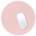 Hsurbtra Pink Mouse Pad, Premium-Textured Small Round Mousepad 22 x 22 cm, Stitched Edge Anti-slip Waterproof Rubber Mouse Mat, Pretty Cute Mouse Pad for Office Home Gaming Laptop Men Women Kids