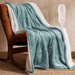 JET'S HOME Heated Blanket 50"x60" - ETL&FCC Certified Flannel Electric Blanket Throw Machine Washable Heating Blanket with 5 Heating Levels 3 Hours Auto-Off Overheating Protection (Blue)