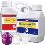 Epoxy Resin - 1.2L / 48oz Crystal Clear Epoxy Resin Kit for Casting and Coating, Table Tops - Bubble Free Fast Curing 2 Part Art Resin for Jewelry Making, Wood, Resin Moulds, Countertop, River Table