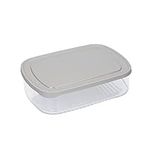 MasterClass Cheese Fridge Storage Box with Lid, Large Airtight Container for Cheese Chunks and Slices with Grey Lid for Fridge and Freezer, 1700ml