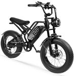 ESKUTE V300 Electric Dirt Bike for Adults & Teens, 20+MPH 1500W Motor, 48V 20.8Ah Battery, 20"x4.0" Fat Tire Ebike for Commuting City Road Beach Snow Trail Riding, 7-Speed Bicycles with Classic(Black)
