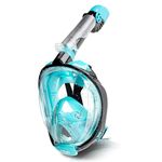 I Clique Ocean LINE Full Face Snorkel Mask - Diving Set Tube Anti-Fog Anti-Leak Design - Waterproof Case Phone Earplugs - Active Camera Adapter Men Women Kids (Mint, S/M)