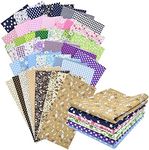 42Pcs 10"x10" Quilting Cotton Fabric Squares Sheets Pre-Cut Multi-Color No Repeat Design Printed Floral Craft Fabric for DIY Sewing Scrapbooking Quilting Craft Patchwork