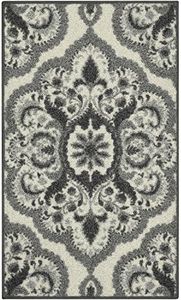 Maples Rugs Vivian Medallion Kitchen Rugs Non Skid Accent Area Carpet [Made in USA], 1'8 x 2'10, Grey