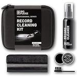 BIG FUDGE Professional Series Vinyl Record Cleaning Kit - 5-in-1- Includes Velvet Vinyl Cleaner Brush, Cleaning Fluid, Stylus Gel, Brush for Velvet, Padded Storage Case