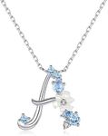 VIKI LYNN Letter A Initial Necklace 925 Sterling Silver Cubic Zirconia Personalised Gifts for Girls