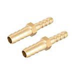 sourcing map Straight Brass Barb Fitting Reducer, Fit Hose ID 8mm to 6mm 2pcs