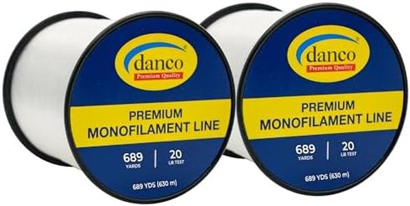 2 Pack 20lb Monofilament Line -1378 Yards Total (689 yds per Spool) - Clear Fishing Line, Freshwater & Saltwater, Strong Abrasion Resistant with Low Memory
