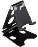 Adjustable Mobile Phone Holder Bracket Support Aluminum Alloy Portable Tablet Desk Holder Stand Mount (Black)