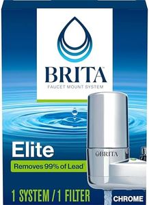 Brita Faucet Mount Water Filter for Sink, Removes 99% of Lead, Elite Filtration System, Includes 1 Replacement Filter, Chrome