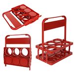 ZIQI 3 Pack Foldable Plastic Drink Carrier, 6 Cup Reusable Beverage Delivery Holder, Beer Bottle Holder with Handle for Party, Grubhub, Instacart, Ubereats Drivers, Restaurant