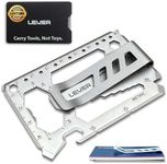 Toolcard Pro with Money Clip - 40 in 1 Credit Card Multitool Card - Sleek Minimalist Stainless Steel Wallet Card and Money Clip by Lever Gear (1, Silver)