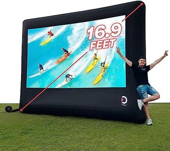 Elite Outdoor Movies Premium Inflatable Screen -True 10x5 Front/Rear Projection Surface (16.9' Diagonal) Washable/Removable - Heavy Duty - Surface Sits 4' Above Ground