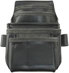 Graintex ST2852 :: 7 Pocket Nail & Tool Pouch Rugged Black Color Top Grain Leather for Framers, Constructors, Electricians, Plumbers, Handyman
