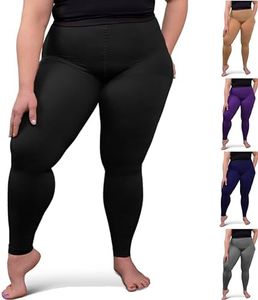 ABSOLUTE SUPPORT Plus Size Footless Compression Thigh Highs (20-30mmHg) - Enhanced Comfort During Nursing & Pregnancy, Black, Small