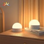 Kintion Mini Night Lamp, Small but Bright, Nursery Night Light for Kids, Rechargeable, Brightness Adjustable, RGB, Warm White, Red LED Night Light, Awesome Night Aid，2pcs…