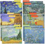 12 Pack Vincent Van Gogh Decorative File Folders with 1/3 Cut Tab, Pretty Letter-Size Holders for Office (6 Designs)