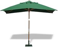 Jati Umbra 3m x 2m Rectangular Garden Parasol with Cover (Green) - Oblong, Double-Pulley, 2-Part Pole