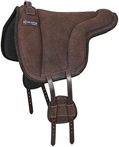 HILASON Horse Bareback Saddle Pad Anti Slip Base Suede Leather Brown | Baretek Bareback Riding Pad | Baretek Bareback Pad for Horses | Baretek Bareback Pad