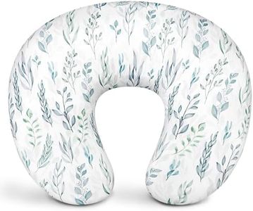 DILIMI Nursing Pillow for Breastfeeding, Ultra Soft Baby Essentials Breast Feeding Pillow for Bottle and Breastfeeding with Stretchy Removable Comfortable Nursing Pillow Cover, Green Leaf
