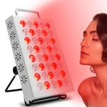 Red Light Lamp Panel, Trayvespace 36W High Power Near Infrared Lamp with Cooling Fan, 3 Timer, 5 Brightness Infrared Light Lamp for Home, Office (White)