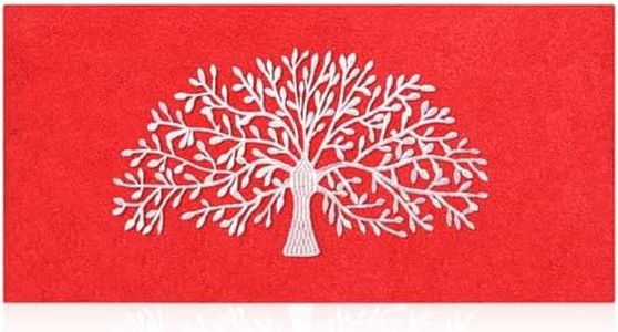 AOAOPQ Doormat Outdoor Entrance Tree of Life 45x120 cm Red Mat with Machine Washable Non Slip Rubber Back Entrance Rug for Front Door