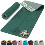 Yogii Yoga Mat - Non-Slip 6mm Thick TPE & Travel-friendly Yoga Mat - Perfect for Home & Gym Exercise Fitness & Pilates - With Laser Alignment Guides for Men & Women