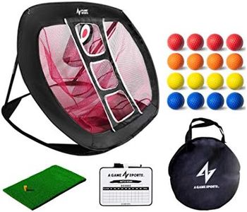 A Game Sports Golf Chipping Net Pop Up Golf Chipping Net with Mat - Golf Practice Nets for Backyard | Indoor/Outdoor Golf Accessories for Chipping Accuracy & Swing Practice