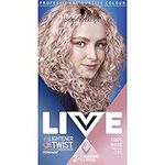 Schwarzkopf LIVE Lightener + Twist Permanent Pink Hair Dye, 2 in 1 Formula, Lightens and Colours Up To 3 Levels, Cool Rose 101