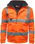 Stormway Mens Waterproof Two Tone Bomber Hi Vis Visibility Hi Vis Standard Safety Work Wear Jacket Orange X-Large