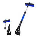 1ABOVE 2-in-1 Ice Scraper and Snow Brush | 67 to 83cm Extendable | 360° Rotatable Brush Head | High Strength ABS Shaft with PVC Bristle | Ideal for Windscreens and Window (A)