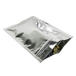 WACCOMT Pack 50Pcs 16 x 23 cm (6.3 x 9.1 inch) Silver Foil Bags for Zip Bag Reusable Lock Seal Aluminium Foil Mylar Pouches Resealable Metallic Zipper Lock Heat Seal Packaging Baggie Mylar Bag