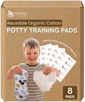 Reusable Potty Training Pads for Toddlers with Stay-Put EcoGrip – Made in EU (Secure Fit 8-Pack), Extra Coverage for Bigger Daytime Leaks, Built for Active Kids, Turn Any Underwear into Training Pants